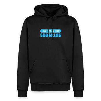 Je suis payé pour choquer. - Sweat à capuche Premium bio Homme - noir - Devant - Nico (187cm)