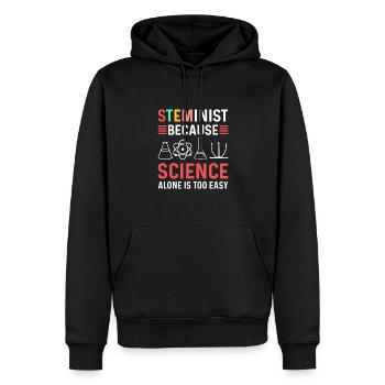 Steminist Weil Wissenschaft Allein Zu Einfach - Männer Premium Bio Hoodie - Schwarz - Vorne - Nico (187cm)