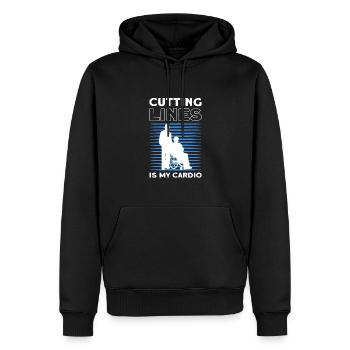 Linien Schneiden Ist Mein Herzschlag. Rollstuhl - Männer Premium Bio Hoodie - Schwarz - Vorne - Nico (187cm)