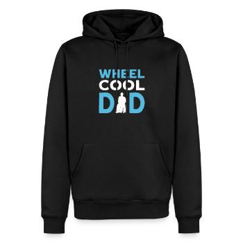 Wheel Cool Dad. Rollstuhl-papa. Handicap - Männer Premium Bio Hoodie - Schwarz - Vorne - Nico (187cm)