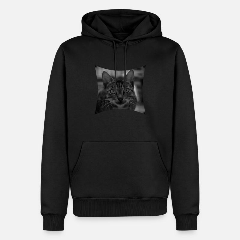 Wilde Katze - Männer Premium Bio Hoodie - Schwarz