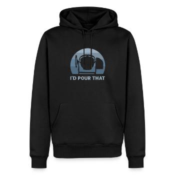 Je verserais ça! Maçons en ciment. Pavés en béton - Sweat à capuche Premium bio Homme - noir - Devant - Nico (187cm)