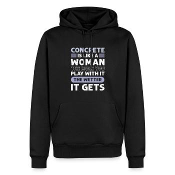 Le béton est comme une femme. Maçons en ciment. - Sweat à capuche Premium bio Homme - noir - Devant - Nico (187cm)