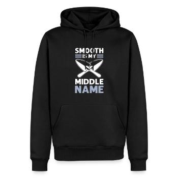 Glatt est mon deuxième prénom. Maçons en ciment. - Sweat à capuche Premium bio Homme - noir - Devant - Nico (187cm)