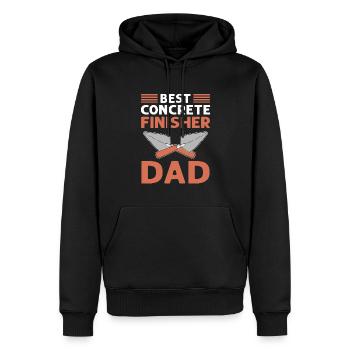 Meilleur finisseur en béton Papa. Maçons en ciment. - Sweat à capuche Premium bio Homme - noir - Devant - Nico (187cm)