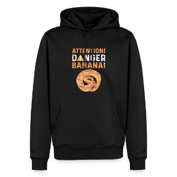 Attention! Banane dangereuse. Royal Python - Sweat à capuche Premium bio Homme - noir - Devant - Nico (187cm)