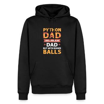 Python-vater. Herpetologen. Königspython - Männer Premium Bio Hoodie - Schwarz - Vorne - Nico (187cm)