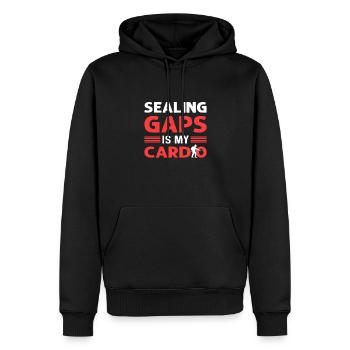 Closing gaps is my job. Exterminator. - Men’s Premium Organic Hoodie - black - Front - Nico (187cm)