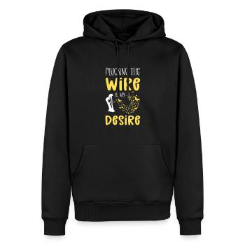 Das Zupfen Des Drahtes Ist Mein Verlangen. - Männer Premium Bio Hoodie - Schwarz - Vorne - Nico (187cm)