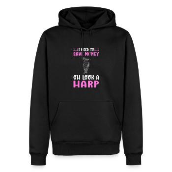 Harfenmusiker. Für Harfenisten, Harfenmädchen Und - Männer Premium Bio Hoodie - Schwarz - Vorne - Nico (187cm)