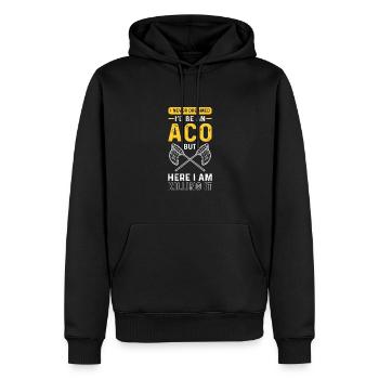 Aco. Sauvetage d’animaux. Inspecteur animalier - Sweat à capuche Premium bio Homme - noir - Devant - Nico (187cm)