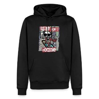Skate like a Zombie - Funny Zombie Design - Men’s Premium Organic Hoodie - black - Front - Nico (187cm)