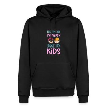 Cette assistante maternelle aime ses enfants. - Sweat à capuche Premium bio Homme - noir - Devant - Nico (187cm)