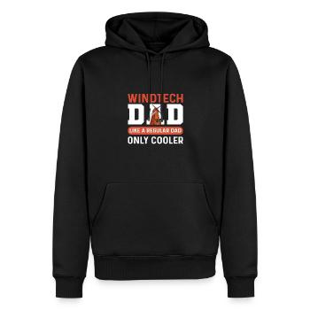 Papa de Wind Tech. Opérateurs d’éoliennes. - Sweat à capuche Premium bio Homme - noir - Devant - Nico (187cm)