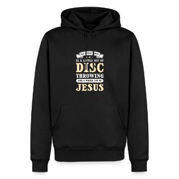 Jésus et le lancer du disque. Lanceur de disque - Sweat à capuche Premium bio Homme - noir - Devant - Nico (187cm)
