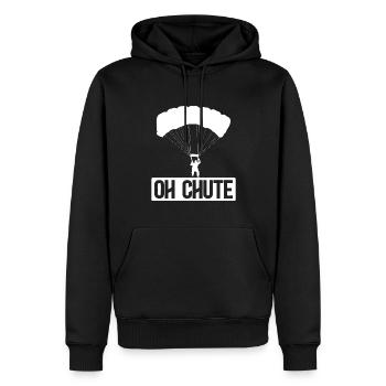 Oh Fallschirm. Fallschirmspringen Und - Männer Premium Bio Hoodie - Schwarz - Vorne - Nico (187cm)