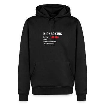 Kickboxing Girl. Weiblicher Kickboxer - Männer Premium Bio Hoodie - Schwarz - Vorne - Nico (187cm)