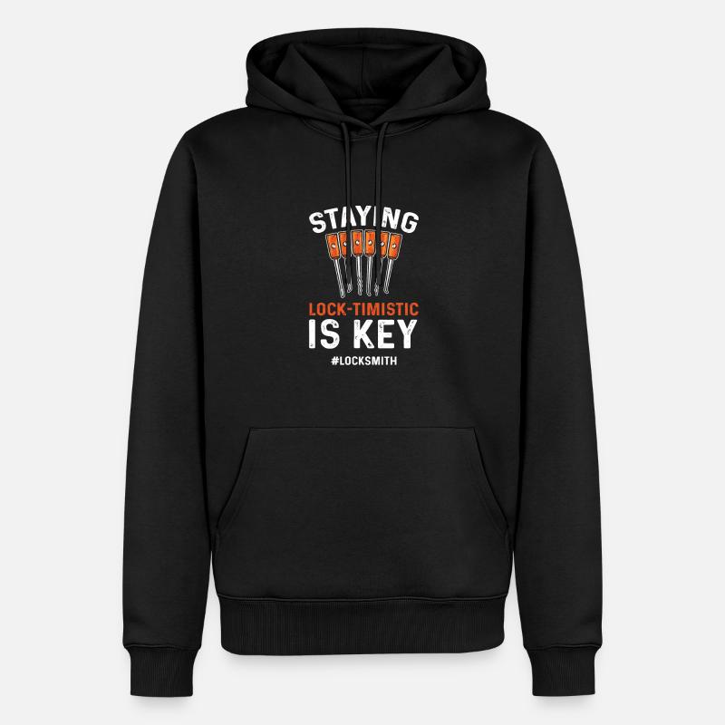 Lock-timistic is key. Locks - Men’s Premium Organic Hoodie - black
