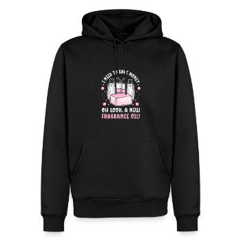 Oh, une nouvelle huile de parfum. Production de savon - Sweat à capuche Premium bio Homme - noir - Devant - Nico (187cm)