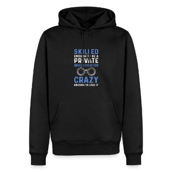 Privatdetektiv. Geheimspion. Privatdetektiv - Männer Premium Bio Hoodie - Schwarz - Vorne - Nico (187cm)