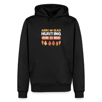 La chasse aux pointes de flèches est mon battement de cœur. - Sweat à capuche Premium bio Homme - noir - Devant - Nico (187cm)