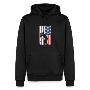 Patriotischer Landvermesser. Usa-vermessung. - Männer Premium Bio Hoodie - Schwarz - Vorne - Nico (187cm)