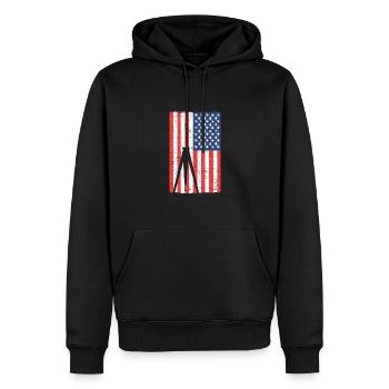 Patriotischer Landvermesser. Usa-vermessung. - Männer Premium Bio Hoodie - Schwarz - Vorne - Nico (187cm)
