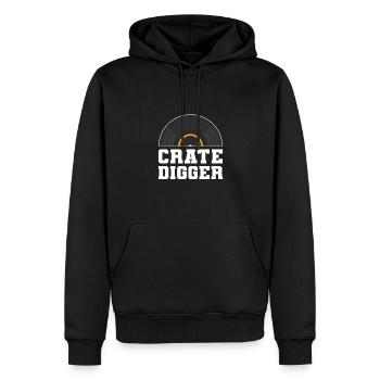 Cage Digger. Lp-collecteur et - Sweat à capuche Premium bio Homme - noir - Devant - Nico (187cm)