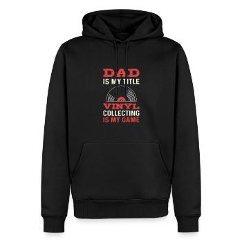 Papa est mon titre. La collecte de documents est - Sweat à capuche Premium bio Homme - noir - Devant - Nico (187cm)