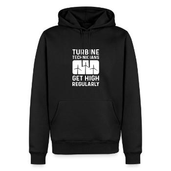 Les techniciens de turbine se défoncent régulièrement. - Sweat à capuche Premium bio Homme - noir - Devant - Nico (187cm)