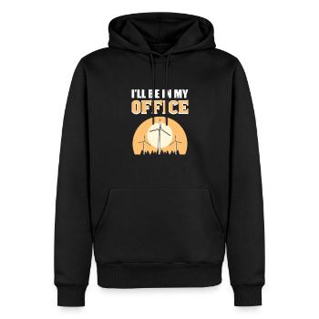 Je serai dans mon bureau. - Sweat à capuche Premium bio Homme - noir - Devant - Nico (187cm)