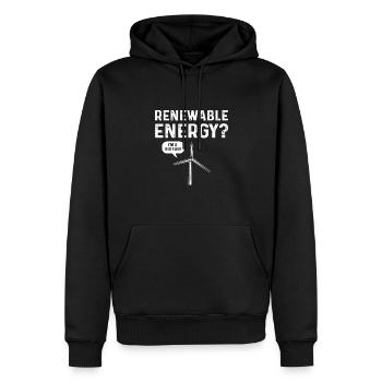 Großer Fan Der Erneuerbaren Energien. - Männer Premium Bio Hoodie - Schwarz - Vorne - Nico (187cm)