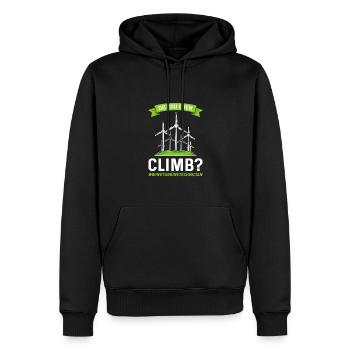 Est-ce que vous grimpez aussi? Exploitants d’éoliennes - Sweat à capuche Premium bio Homme - noir - Devant - Nico (187cm)