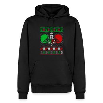 Love Football Pull de Noël Joyeuses Fêtes - Sweat à capuche Premium bio Homme - noir - Devant - Nico (187cm)