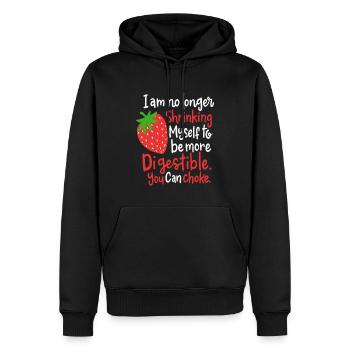 Jardinage Jeu de mots de nourriture aux fraises - Sweat à capuche Premium bio Homme - noir - Devant - Nico (187cm)