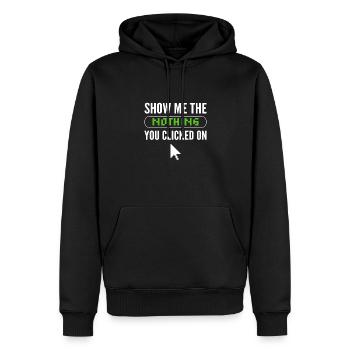 Ne me montrez pas le rien sur lequel vous avez cliqué - Sweat à capuche Premium bio Homme - noir - Devant - Nico (187cm)