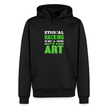 Ethical hacking. White Hat Hacker. Cyber - Men’s Premium Organic Hoodie - black - Front - Nico (187cm)