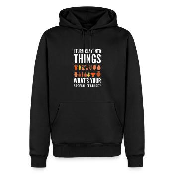 Make pottery. For potters, potters and ceramists - Men’s Premium Organic Hoodie - black - Front - Nico (187cm)