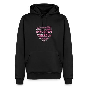 Augenbraue Herz. Microblading Augenbraue - Männer Premium Bio Hoodie - Schwarz - Vorne - Nico (187cm)