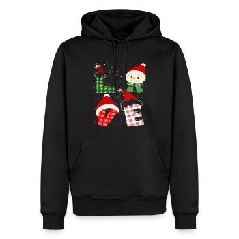 Funny love christmas - Männer Premium Bio Hoodie - Schwarz - Vorne - Nico (187cm)