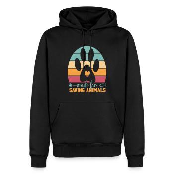Conçu pour sauver les animaux Vet Tech Femmes et Hommes - Sweat à capuche Premium bio Homme - noir - Devant - Nico (187cm)