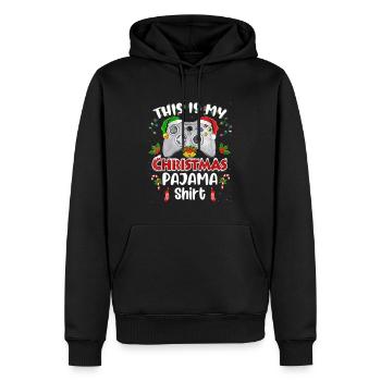 Ceci est mon joueur de pyjama de Noël - Sweat à capuche Premium bio Homme - noir - Devant - Nico (187cm)