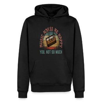 MUSIC MAKES ME HAPPY YOU NOT SO MUCH - Männer Premium Bio Hoodie - Schwarz - Vorne - Nico (187cm)