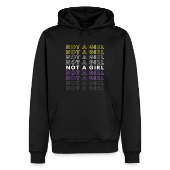 Not A Girl Nonbinary Pride Gift Christmas Present - Männer Premium Bio Hoodie - Schwarz - Vorne - Nico (187cm)