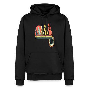 Water Polo Male Player Retro Vintage Rainbow - Männer Premium Bio Hoodie - Schwarz - Vorne - Nico (187cm)