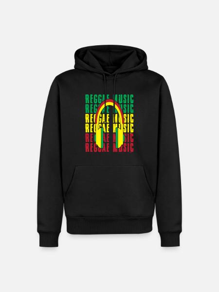 Reggae Music Rastafari Jamaica - Men’s Premium Organic Hoodie - black