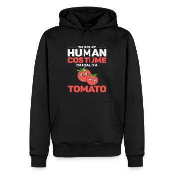 C’est mon costume humain Je suis vraiment une tomate - Sweat à capuche Premium bio Homme - noir - Devant - Nico (187cm)