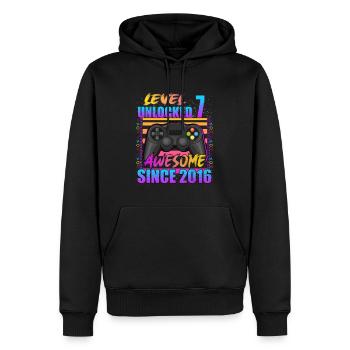 Video Game Level 7 Unlocked Awesome Since 2016 - Männer Premium Bio Hoodie - Schwarz - Vorne - Nico (187cm)