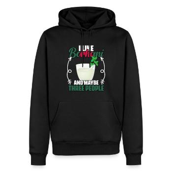 J’aime Borhani et peut-être trois personnes bangladaises - Sweat à capuche Premium bio Homme - noir - Devant - Nico (187cm)