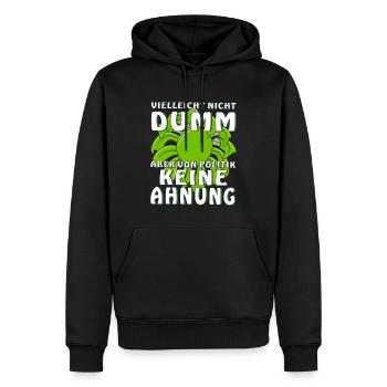 Peut-être pas stupide mais pas de t-shirt - Sweat à capuche Premium bio Homme - noir - Devant - Nico (187cm)